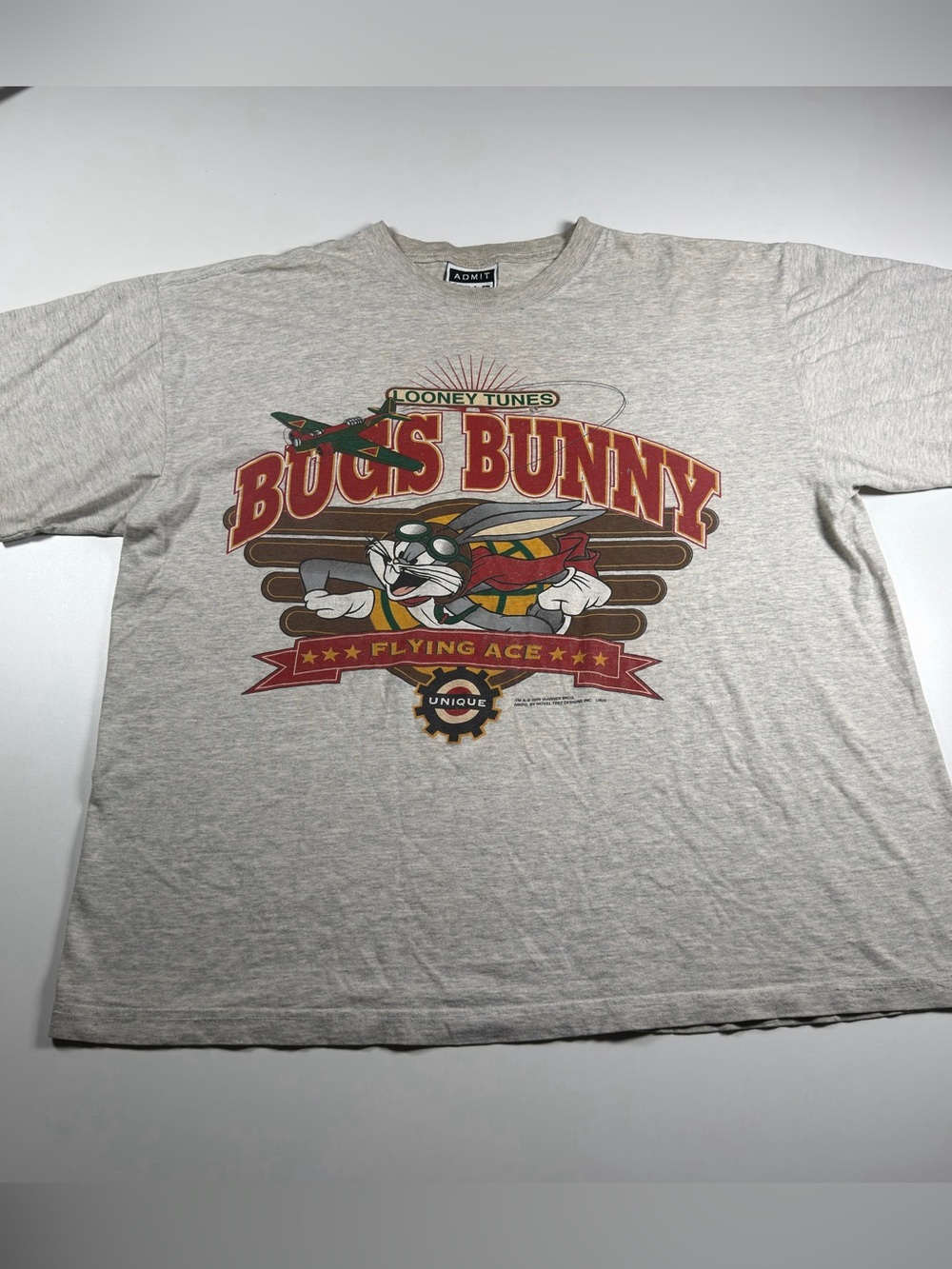 Vintage 1995 Bugs Bunny Flying Ace Loony Tunes Graphic Tee by ADMIT ONE Size XL